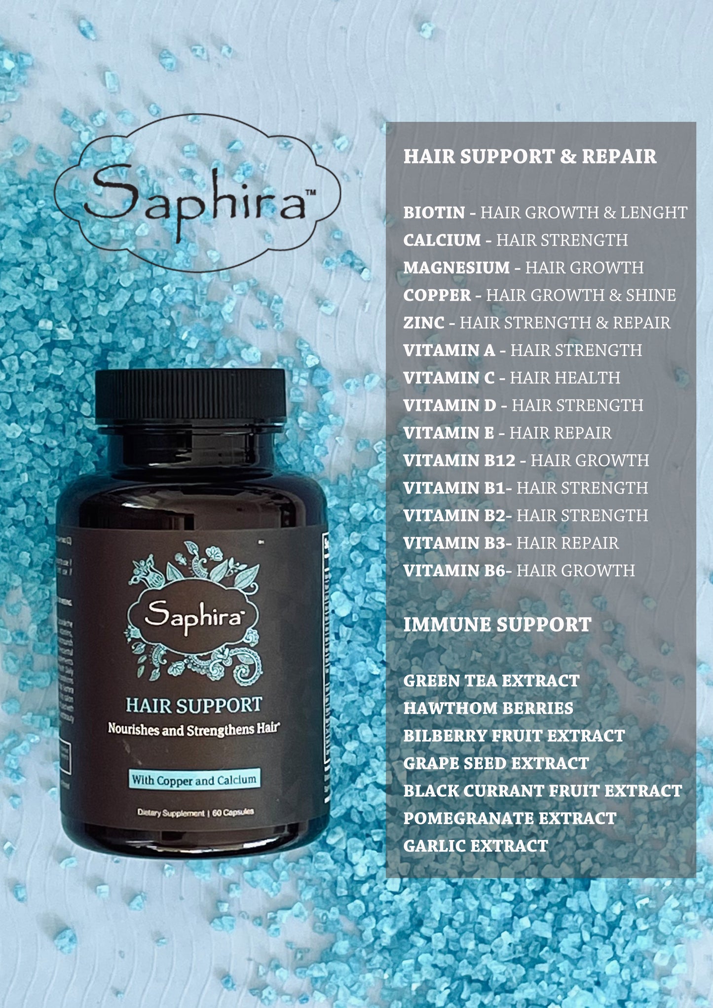 Saphira Hair Repair Support Vitamins